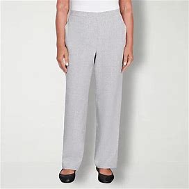 Alfred Dunner Isn't It Romantic Womens Mid Rise Straight Pull-On Pants | Gray | Petites Short 6 Petite Short | Pants Pull-On Pants | Comfort Waistband