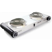 Better Chef Dual-Burner Electric Countertop Range, 3-3/4"H X 21"W X 9"D, Stainless Steel