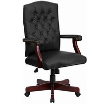 Flash Furniture Martha Washington Black Leathersoft Executive Swivel Office Chair