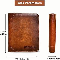 Men's Wallet Credit Card Holder Wallet Cowhide Shopping Daily Zipper Large Capacity Foldable Durable Solid Color Black Blue Brown