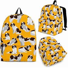 St Bernard Yellow Pattern Print Backpack