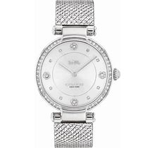 Coach Women's Cary Silver-Tone Stainless Steel Mesh Bracelet Watch 34mm - Stainless Steel