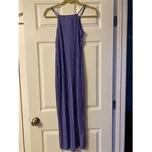 A Day Purple Crinkle Spaghetti Strap Maxi Dress Women's Size Xs