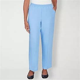 Alfred Dunner Classics Womens Mid Rise Straight Pull-On Pants | Blue | Misses Short 8 Short | Pants Pull-On Pants