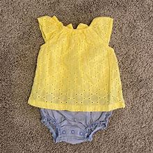 Carter's Dresses | Carters Onesie Dress Size 6 Months | Color: Blue/Yellow | Size: 6Mb