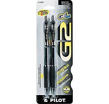 Pilot G2 Retractable Gel Pens, Fine Point, Black Ink, 2/Pack (31031)