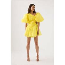 Aje. Dawn Ruched Mini Dress - Yellow - Mini Dresses Size 4