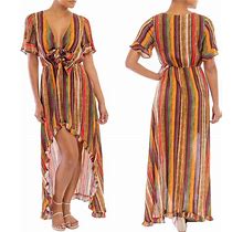 Blair House Boutique Dresses | High Low Flowy Striped Maxi Dress | Color: Brown/Orange | Size: Various