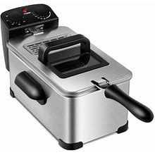 3.2 Quart Electric Stainless Steel Deep Fryer With Timer(SILVER)