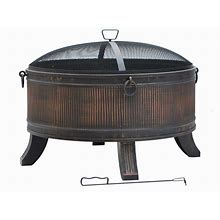 Emberjack 36 in. Round Steel Outdoor Patio Wood Burning Fire Pit