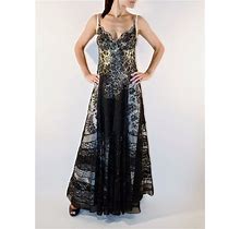 Black Italian Lace Evening Dress Scalloped Sweatheart Neck