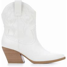 Women's Soda Blazing-S Western Boot In White Size 5.5
