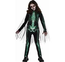 Kids Kids' Glow-In-The-Dark Skeleton Glow Reaper Costume Size Xl