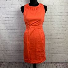 Banana Republic Factory Dresses | Banana Republic Factory Pleated Neck Sheath Dress | Color: Orange/Pink | Size: 2