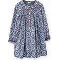 Beet World | Amelia Dress, Blue Mosaic (Brown, Size 9-10Y) | Maisonette