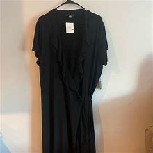 Soho Apparel Dresses | Black Tie-Around Black Plus Sized Dress | Color: Black | Size: 3X