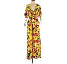 Boohoo Casual Dress: Yellow Floral Dresses - Women's Size 4