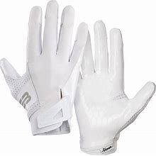 Grip Boost DNA 2.0 Football Gloves With Engineered Stick - Adult Sizes (White, Large)
