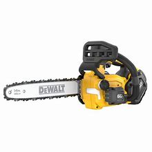Dewalt Battery-Powered Chainsaw Kit: 14 in Bar Lg, Top Handle, Auto Chain Oiler, 60 V Model: DCCS674X2
