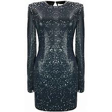 Graphite Mini Dress In Sequins With Long Sleeves Keepsake The Label
