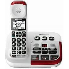 Panasonic Kx-Tgm420w Amplified Cordless Dect 6.0 Phone|Voice Booster Up-To 100 Db|Answering Machine|Silver