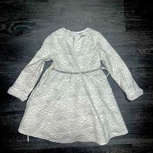 Sweet Heart Rose Dresses | Sweet Heart Rose White And Silver Dress Formal Winter Long Sleeve Size 4T | Color: Silver/White | Size: 4Tg
