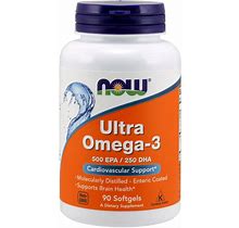 NOW Ultra Omega-3, Molecularly Distilled, 90 Enteric Coated Softgels