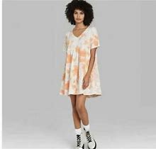 Wild Fable Womens Orange Haze Babydoll Sweatshirt Dress - Size Xs