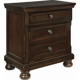 Ashley Porter Rustic Brown 2 Drawer Nightstand, Brown Transitional Nightstands From Coleman Furniture