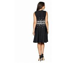 Calvin Klein Womens Black Floral Pleated Sleeveless Dress 14
