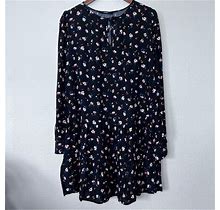 George Womens Floral Knee Length Long Sleeve Dress Size 14 UK Size 10 US