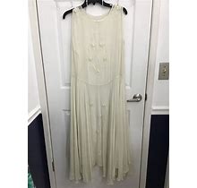 Vintage April Cornell Beaded Sleeveless Lined Dress Hippie Cottagecore Boho M