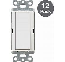 Claro On/Off Switch, 15-Amp/Single-Pole, White (CA-1PS-WH-12) (12-Pack)