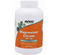 NOW Magnesium Citrate 200 Mg,250 Tablets 250 Count (Pack Of 1)