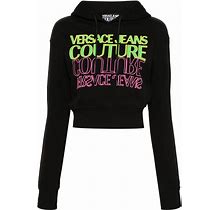 Versace Jeans Couture - Logo-Print Cotton Hoodie - Women - Cotton - M - Black
