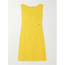 Dolce & Gabbana Raschel Frayed Cotton-Blend Tweed Mini Dress - Women - Yellow Dresses - L
