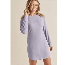 Women's Ribbed T-Shirt Dress - Light Purple, Size L By Venus