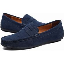 Men's Loafers & Slip-Ons Suede Shoes Plus Size Penny Loafers Driving Loafers Casual Outdoor Daily Suede Loafer Navy Blue Summer Spring US11 / EU44 / U