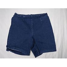 White Stag Womens Plus Size 18-20 Shorts Blue Jean Pull On High Rise Dark