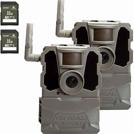 Tactacam Reveal X Pro Cellular Trail Camera, Verizon And AT&T, No Glow, Integrated GPS Tracking, Built In LCD Screen, HD Photo And HD Video (2 PK) +