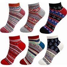 Women's Vintage Style Knitted Colorful Cotton Anklet Socks