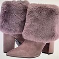 Nine West Shoes | Nine West Womens Grey Chrissa Cuffed Ankle Boots With Faux Fur | Color: Gray | Size: 10