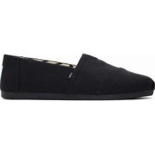 TOMS Men's Black Alpargata All Heritage Canvas Espadrille Shoes, Size 8.5