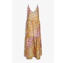 Pucci Tiered Printed Silk-Voile Maxi Dress - Women - Pink Dresses - IT 44