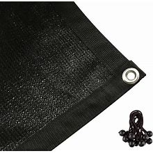 10 ft. X 10 ft. Sun Mesh Shade Panel, 90% Shade Cloth UV Sunblock With Grommets For Patio/Pergola/Canopy, Black