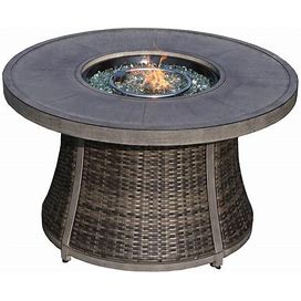 DIRECT WICKER Flame Wicker Outdoor Dining Table Patio Firepit Table