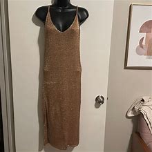 Forever 21 Dresses | Knit Gold Dress | Color: Gold/Tan | Size: M