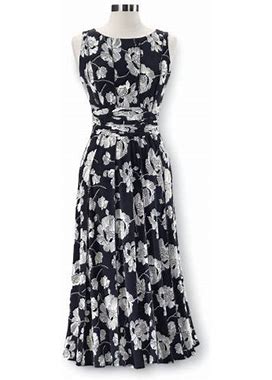 Womens Floral Seamed Dress In Black/Ivory Size 18W By Northstyle Catalog