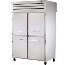 True STG2DT-4HS 53" Two Section Commercial Refrigerator Freezer - Solid Doors, Top Compressor, 115V, Silver | True Refrigeration