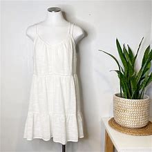 Lush Dresses | Lush | Nwt Tiered Sleeveless Strappy White Ruffle Dress Sz. L | Color: White | Size: L